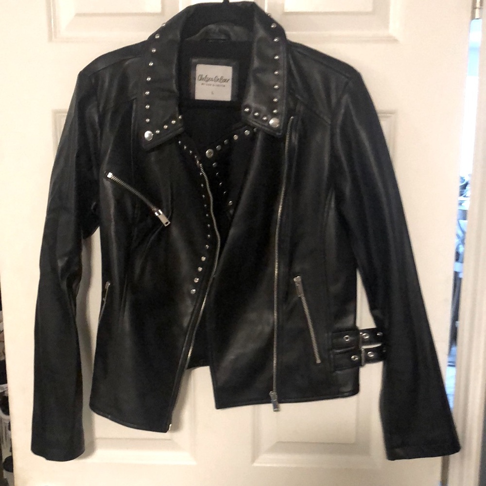 Chelsea DeBoer black studded faux leather jacket by Lilly and Lottie size large